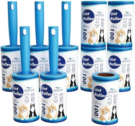 1000 Sheets Lint Rollers for Pet Hair Extra Sticky, 5 Handles, 10 Rollers by AlbatrossHealthNewEngland