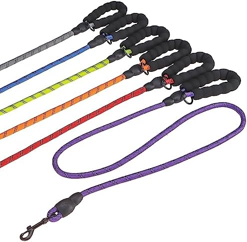 BEAUTYZOO Dog Leash for Large Dogs, 5FT Heavy Duty Rope Leash Bulk, 6 Pack by BEAUTYZOO