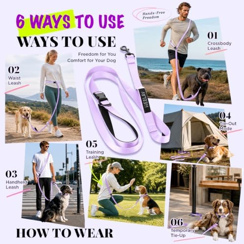 Hands Free Dog Leash, 8.2ft Multifunctional Crossbody Rope - Image 6