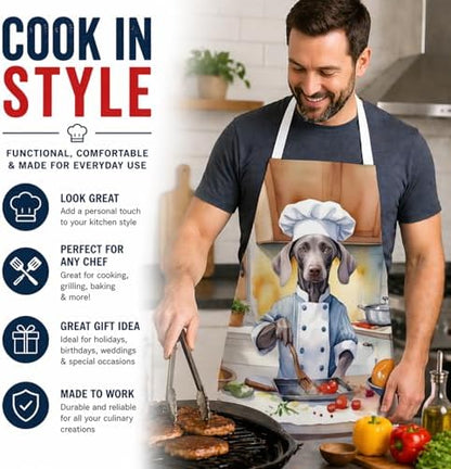 Caroline's Treasures Weimaraner The Chef Apron Cooking Kitchen Server Baking - Image 2