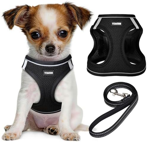 No Pull Dog Puppy Harness and Leash Set Reflective Mesh Vest Small by YIMEIS