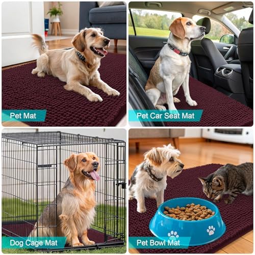 OLANLY Dog Door Mat for Muddy Paws 59x20, Super Absorbent Chenille Mud Mat - Image 7