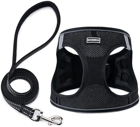 Dog Harness with Leash Set, Step-in Adjustable Puppy Pet Vest by BOOMIBOO