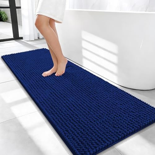 OLANLY Thick Chenille Bathroom Runner Rugs 47x20, Absorbent Bath Mat by OLANLY