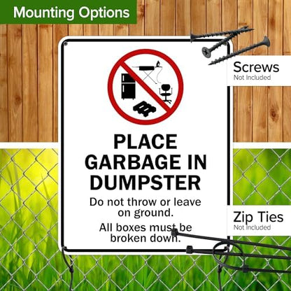 Place Garbage Inside Dumpster Do Not Throw Or Leave On Ground All Boxes - Image 5