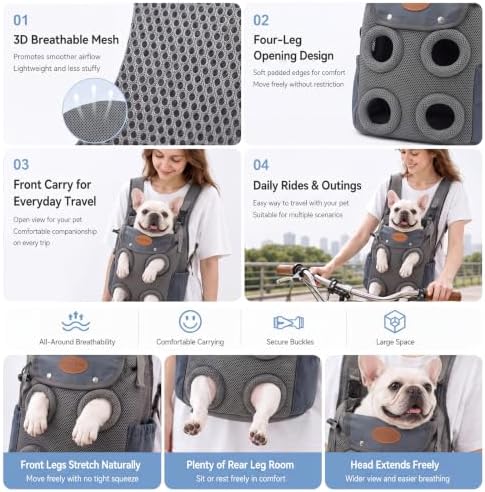 Yalikop 8-10kg Dog Carrier Backpack Front Facing Dog Carrier Backpack - Image 5