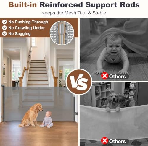 GRENFU Reinforced 71" Wide Retractable Gate Prevents Crawling Under - Image 2