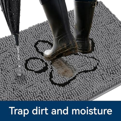 Bcoimo Chenille Doormats Absorb Moisture and Dirt 30*20, Muddy Mats - Image 3