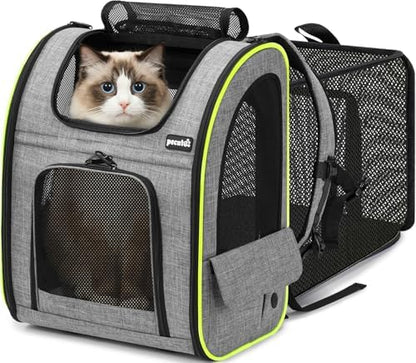 pecute Cat Backpack Expandable, Cat Carrier Backpack Breathable by pecute