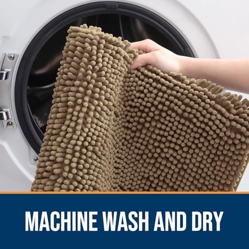 OLANLY Dog Door Mat for Muddy Paws 24x16, Super Absorbent Chenille Mud Mat - Image 5