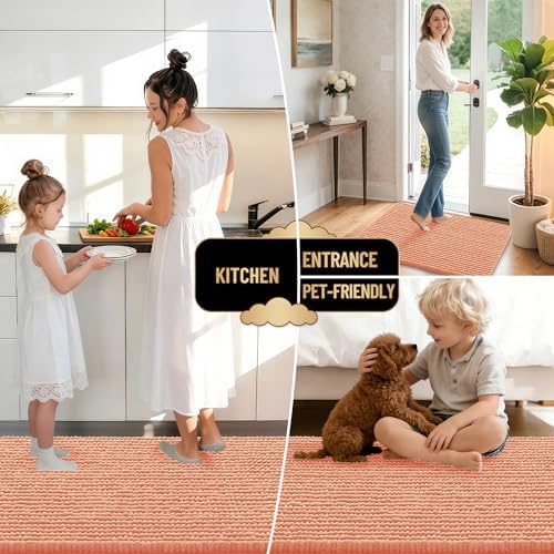 OLANLY Thick Chenille Bathroom Runner Rugs 44x24, Absorbent Bath Mat - Image 6