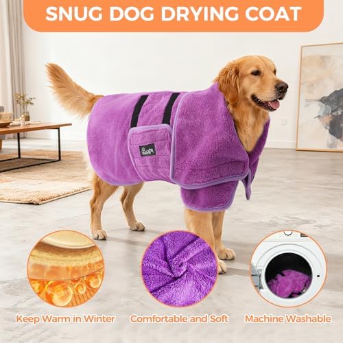 Mihachi Dog Bathrobe Towel Wrap Fast Drying - Image 5