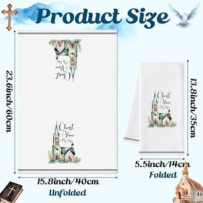 Hymn Hand Towels, 6 Pack Christian Religious Kitchen Decorative Dish Cloths - Image 2
