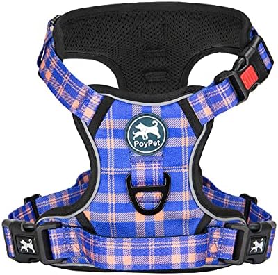 PoyPet Plaid Dog Harness Small, No Pull Vest by PoyPet