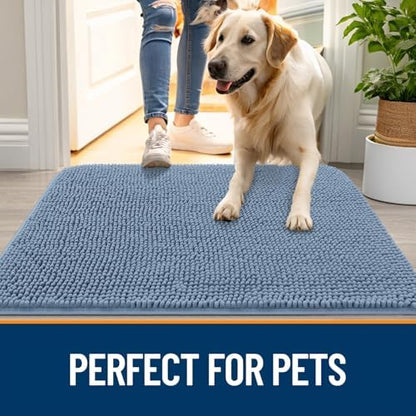 OLANLY Dog Door Mat for Muddy Paws 54x24, Super Absorbent Chenille Mud Mat - Image 6