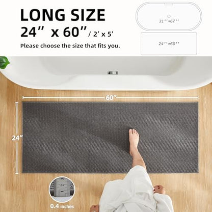 TYUU Bathroom Runner Rug, Long Bath Mat Washable Thin Quick Dry Low Pile - Image 2