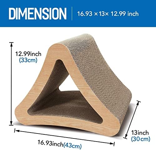 FluffyDream 3-Sided Triangle Cat Scratching Post Scratcher Cardboard, Recycle - Image 2