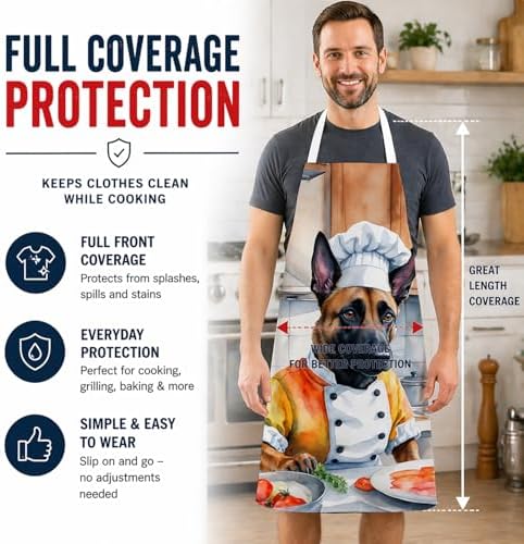 Caroline's Treasures Belgian Malinois The Chef Apron Cooking Kitchen Server - Image 3