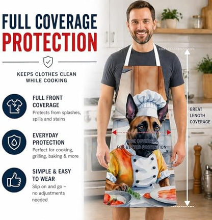 Caroline's Treasures Belgian Malinois The Chef Apron Cooking Kitchen Server - Image 3