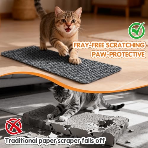 Wall Cat Scratcher for Indoor Cats, Corner Furniture Protector Grey - Image 3