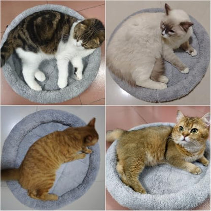 LESYPET Round Cat Bed for Cats Small Dogs - Image 2