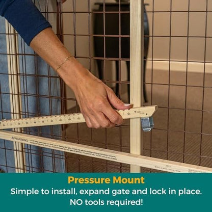 MYPET Wire Mesh Dog Gate: 29.5"-50" Wide, Pressure Mounted - Image 3
