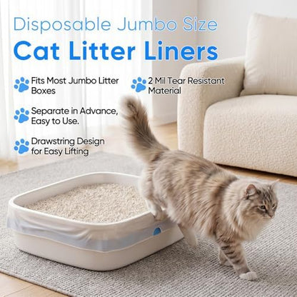 33 Count Jumbo Cat Litter Box Liners - Image 2