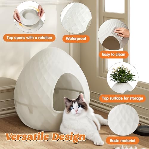 Plant Litter Box Egg-Shaped, Hidden Cat Litter Box Enclosure - Image 2
