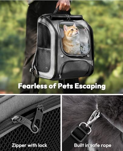 Pecute Cat Backpack Carrier, Large Space Cat Bubble Backpack - Image 5