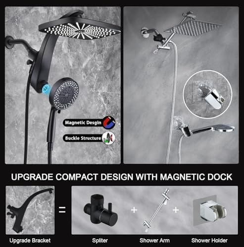 Rain Shower Head with Handheld Showerhead - Image 7