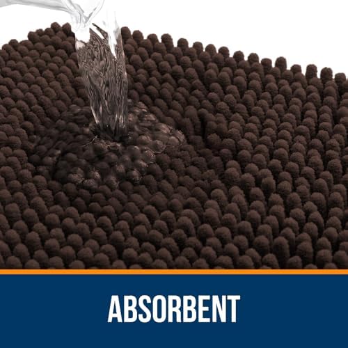 OLANLY Toilet Rugs U-Shaped 24x24, Soft Absorbent Chenille Contour Rugs - Image 4