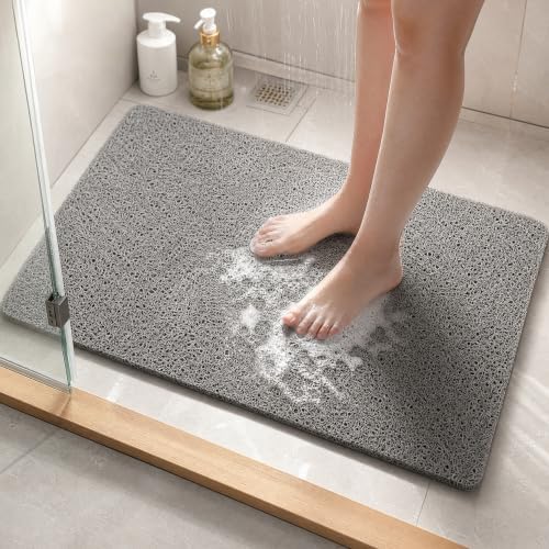 Shower Mat Non Slip, 16 x 24 Inch, Soft PVC Loofah Bath Mats by BLESWIN