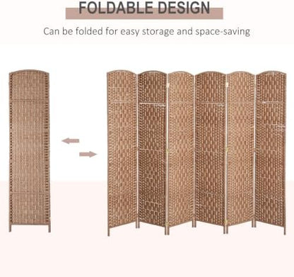 HOMCOM Room Divider 6-Panel, 6FT-Tall Folding Privacy Screen - Image 3