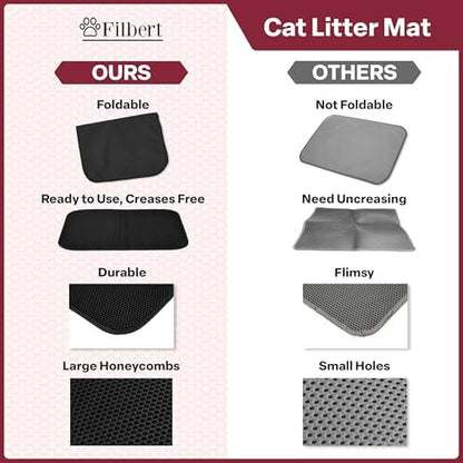 Filbert Cat Litter Mat, Foldable Cat Litter Mat, 23.6"x 14.8", Honeycomb Design - Image 5