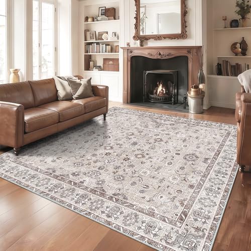 8x8 Area Rug Vintage Washable Large Carpet by NYZEL