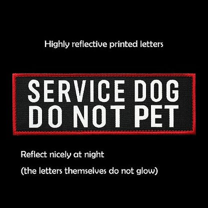 2 Pcs Reflective Service Dog Do Not Pet Patch Set - Image 2