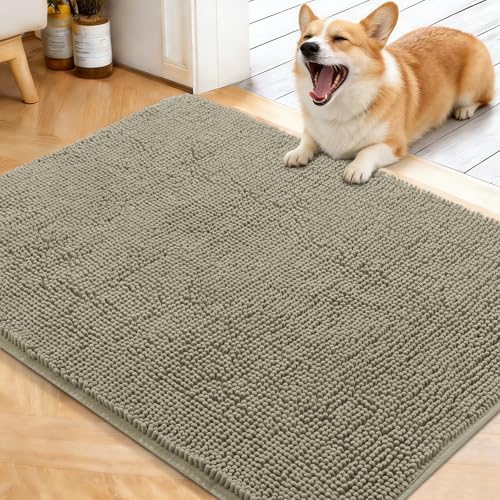 OLANLY Dog Door Mat for Muddy Paws 40x32, Super Absorbent Chenille Mud Mat by OLANLY