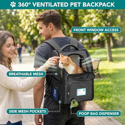 PetAmi Expandable Dog Cat Backpack Carrier, Airline Approved, Dark Gray - Image 5
