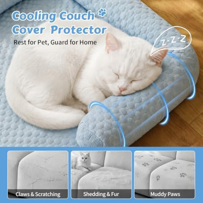 Cooling Pet Bed Mats with Neck & Head Support, 31.5 x 23.62 inch Blue - Image 4