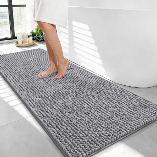OLANLY Thick Chenille Bathroom Runner Rugs 44x24, Absorbent Bath Mat by OLANLY