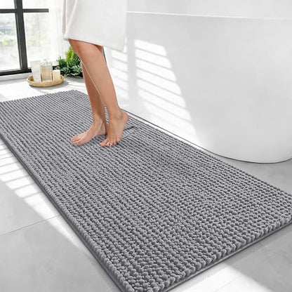 OLANLY Thick Chenille Bathroom Runner Rugs 44x24, Absorbent Bath Mat by OLANLY
