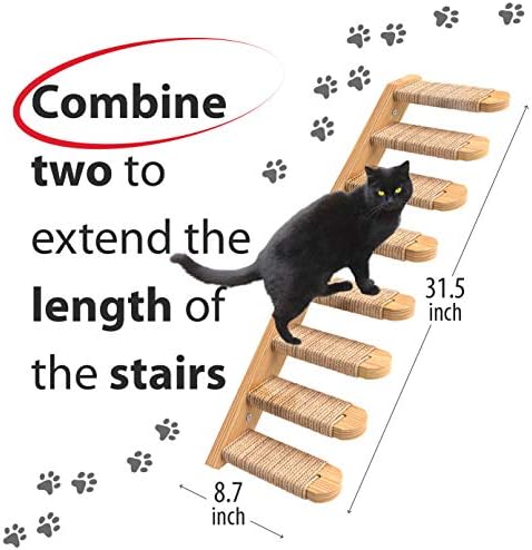 Cat Steps - Solid Rubber Wood Cat Wall Stairs- Left Right - Image 4