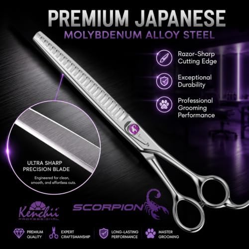 Kenchii Scorpion Dog Grooming Shears, 24 Tooth Blending - Image 2