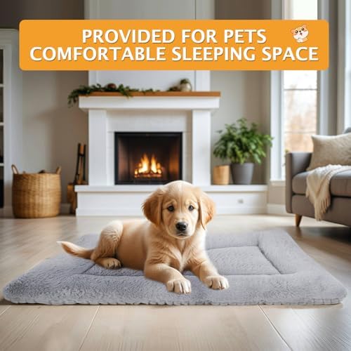 Reversible Dog Bed Mat with Plush and Corn Velvet, Soft Warm Pet Cushion - Image 6