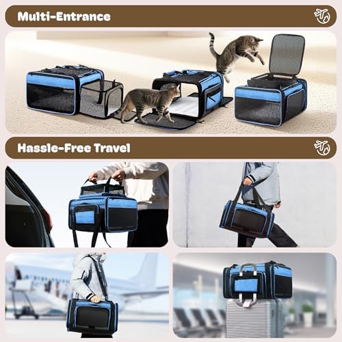 Top and 2 Sides Expandable Cat Carrier 18x13.5x9.5 TSA Airline Approved - Image 6