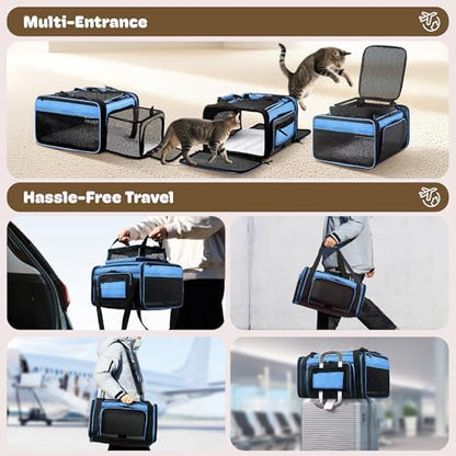 Top and 2 Sides Expandable Cat Carrier 18x13.5x9.5 TSA Airline Approved - Image 6