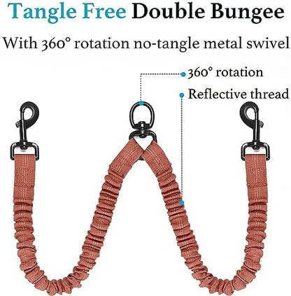 iYoShop Double Dog Leash, 360° Swivel, No Tangle, 25-150 lbs - Image 5