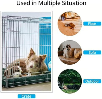 Dog Crate Pad Washable Dog Bed for Crate Small Cozy Mat 24-Inch Green - Image 3