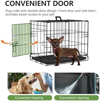 FDW | 18" Foldable Metal Dog Crate | Dark Black | Cage - Image 4
