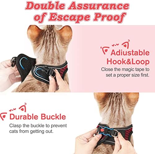 Cat Harness and Leash for Walking Escape Proof, Adjustable Kitten Vest Harness - Image 6